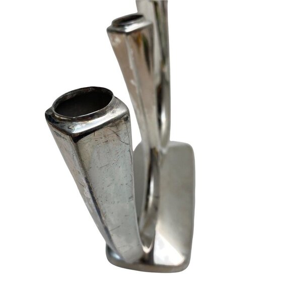 WMF Candle Holder Silverplate Candelabra Mid Century Modern 10.5" Centerpiece - Picture 9 of 11